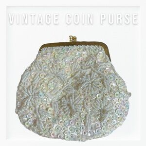 Vintage Beaded Iridescent Coin Purse